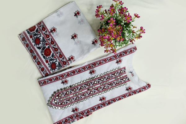 Timeless White with Traditional Motifs