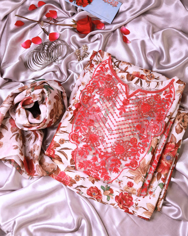Three piece banadora lawn Premium quality