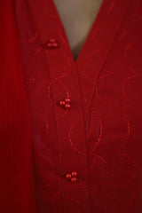 Red Three-Piece Suit