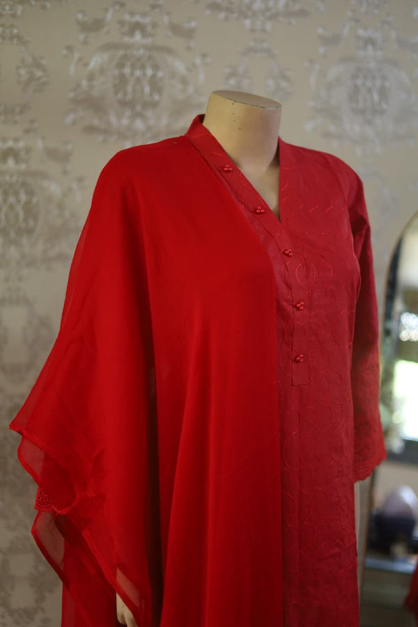 Red Three-Piece Suit