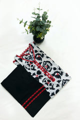 Chic Red-Accented Farshi Two-Piece