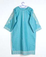 Soft Aqua Embroidered Set