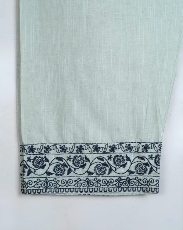 Two piece khaddar with embroided farshi shalwar