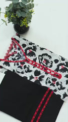 Chic Red-Accented Farshi Two-Piece