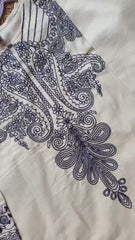Two piece khaddar with embroided farshi shalwar